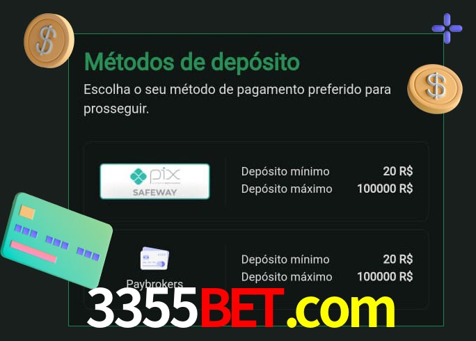 O cassino 3355bet.com oferece uma grande variedade de métodos de pagamento